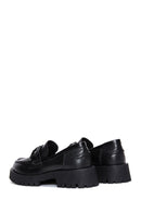 Kadın Siyah Kalın Tabanlı Deri Maskülen Loafer | Derimod