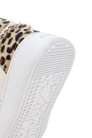 Alberto Guardiani Women's Black White Leopard Leather Thick Sole High Top Sneaker | Derimod