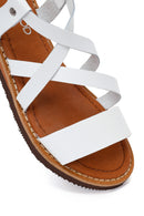 Woman White Ankle-Strap Buckled Leather Bodrum Sandal | Derimod