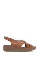 Women's Brown Thick Soled Leather Comfort Sandals | Derimod