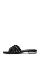 Women's Black Stone Slippers | Derimod