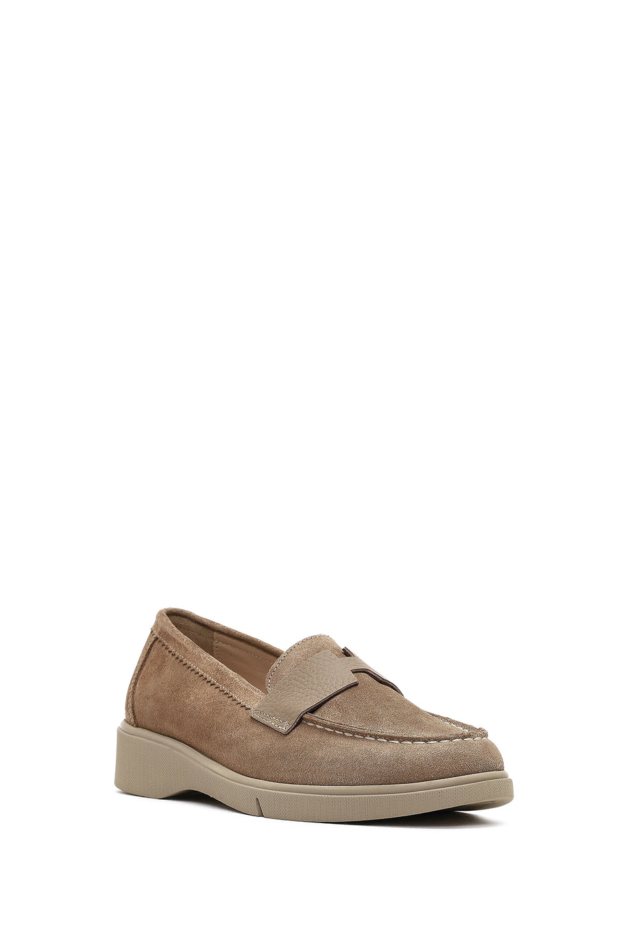 Kadın Vizon Süet Deri Comfort Loafer