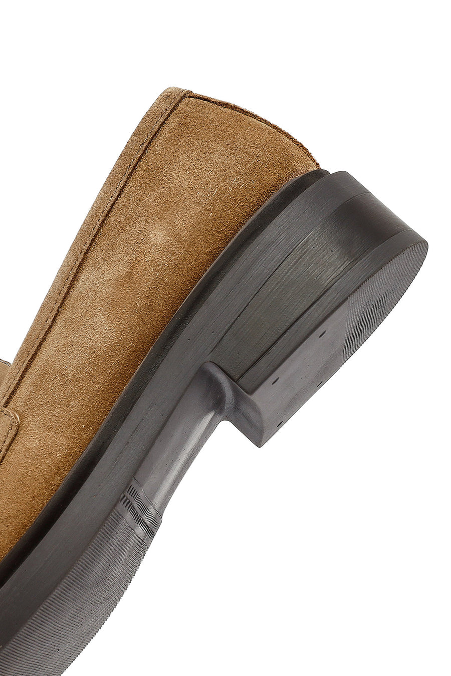 Kadın Taba Tokalı Süet Deri Maskülen Loafer