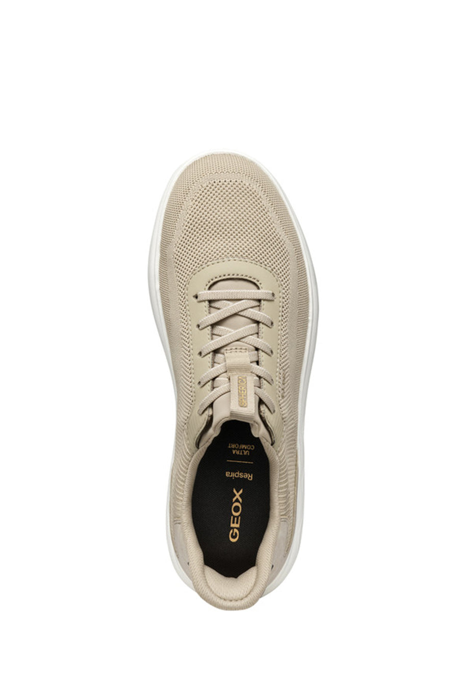 Geox Men's Beige U Spherica Plus A - Knit.Te + Sy Laced Sneaker