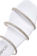 Women's Silver Stone Derimod X Whenever Company Flat Slippers | Derimod