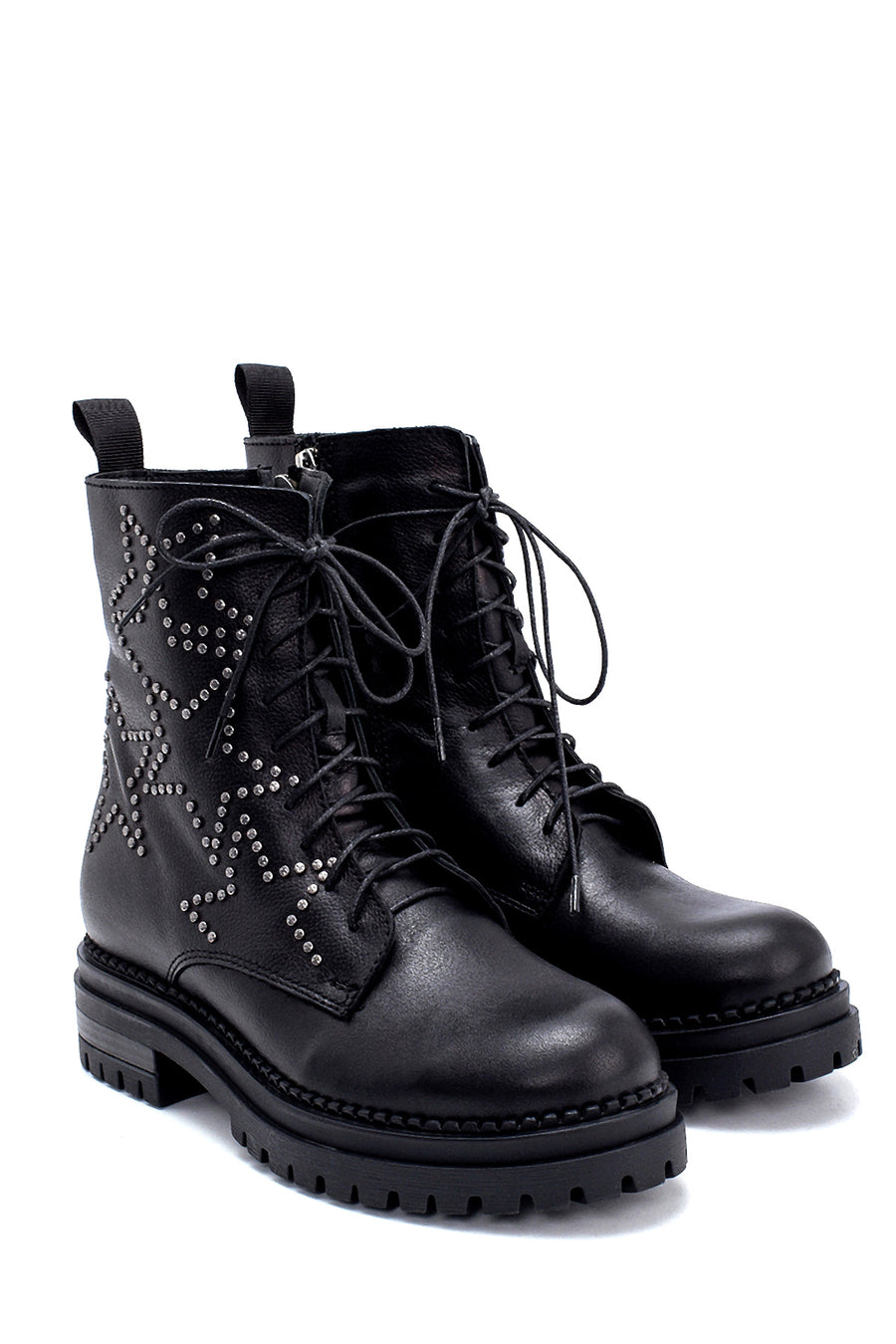 Women's Leather Star Detailed Boots