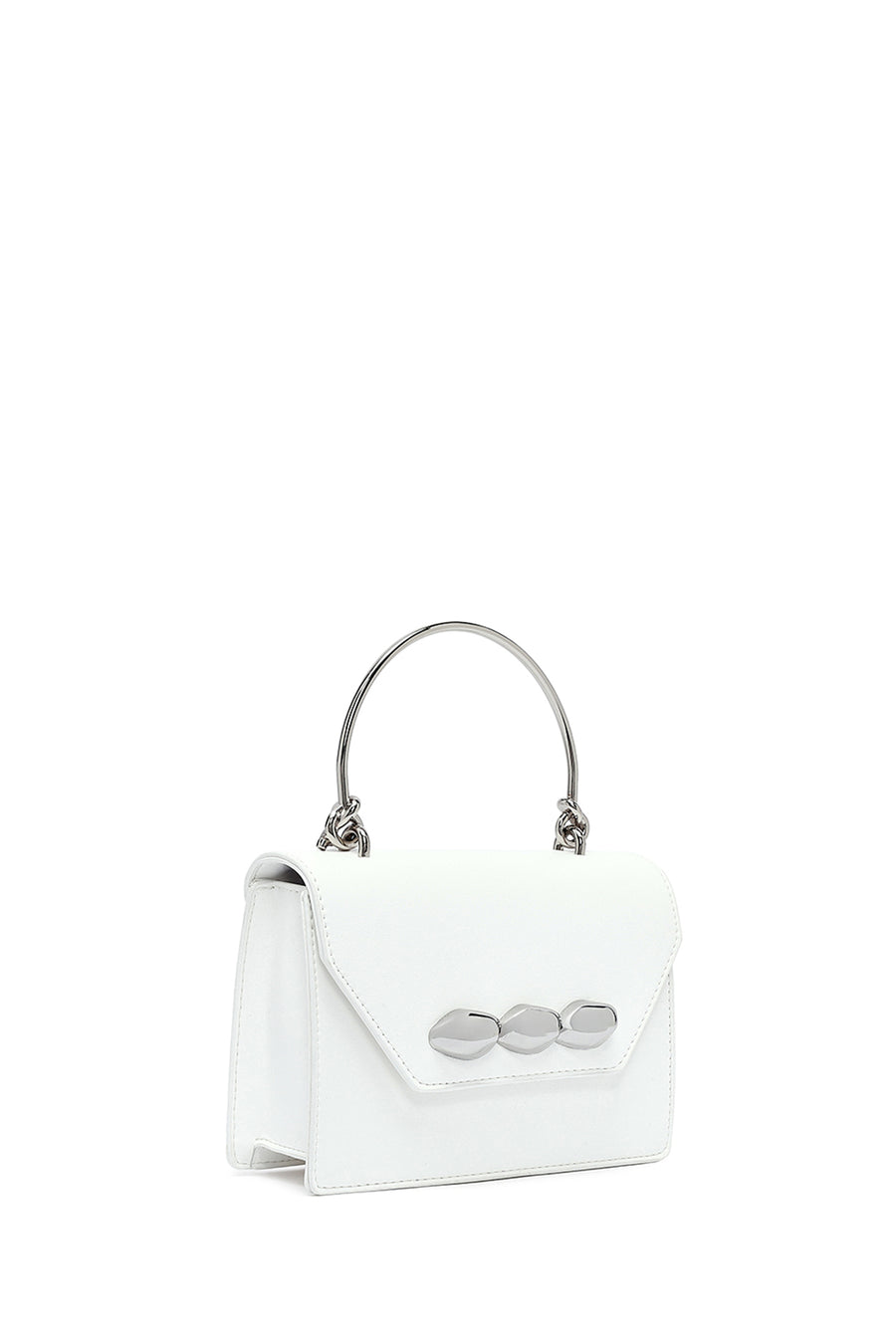 Women's White Long Strap Mini Classic Handbag