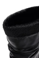Woman Black High Thin-Heeled Leather Boots | Derimod