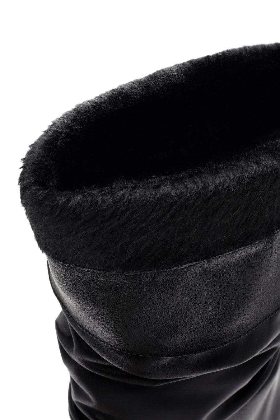 Woman Black High Thin-Heeled Leather Boots