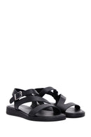 Kadın Siyah Deri Comfort Sandalet | Derimod