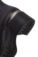 Women's Black Thick Heeled Leather Chelsea Boots | Derimod