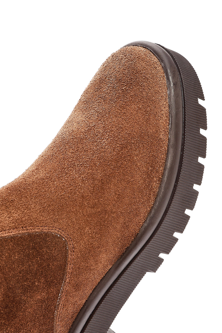 Women's Tan Zippered Suede Leather Boots
