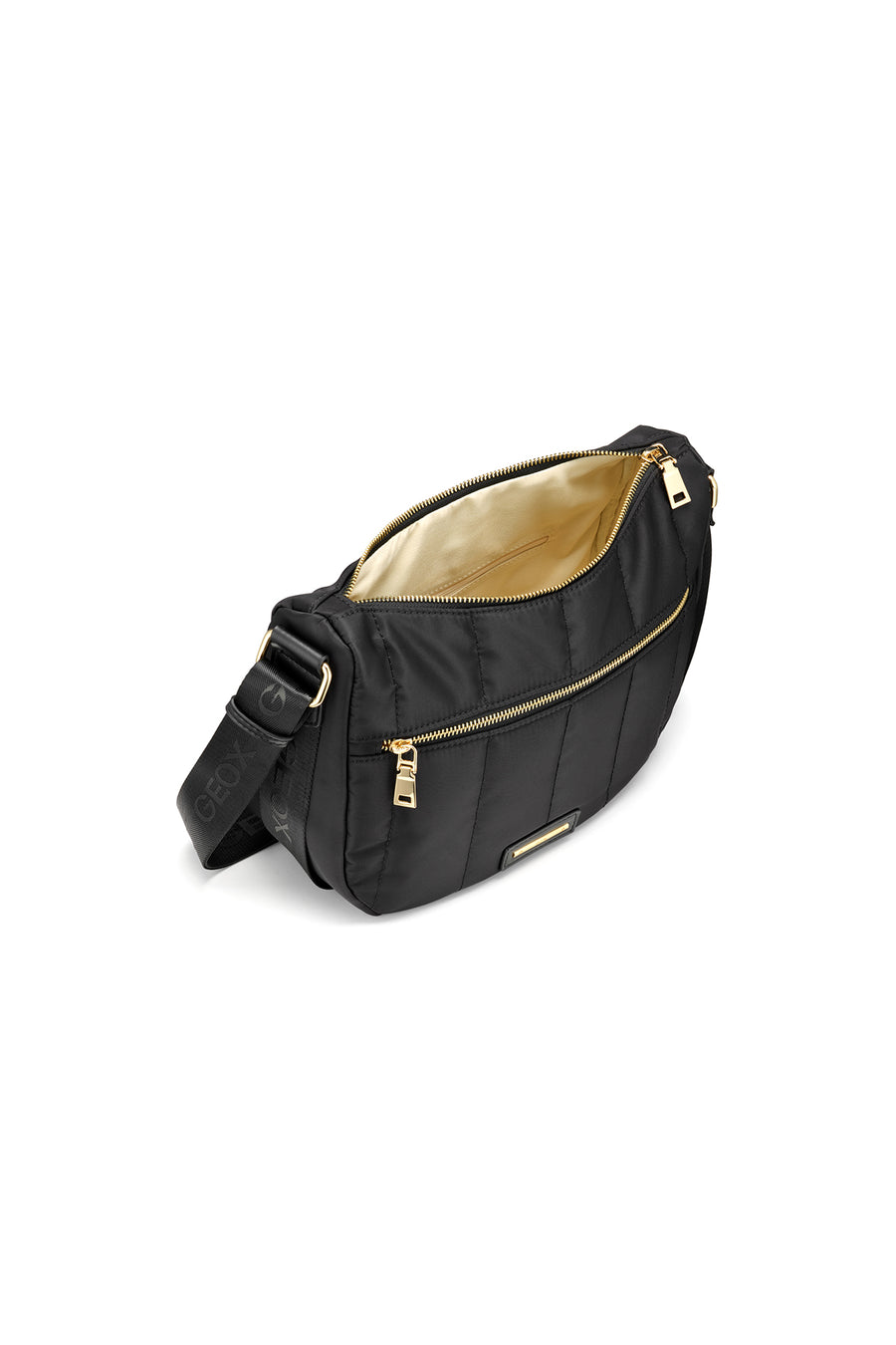 Geox Women's Black Traveggy Fabric Crossbody Bag