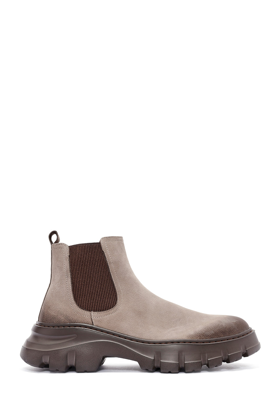 Men's Beige Nubuck Leather Chelsea Boots 25WFD6416V3 | Derimod