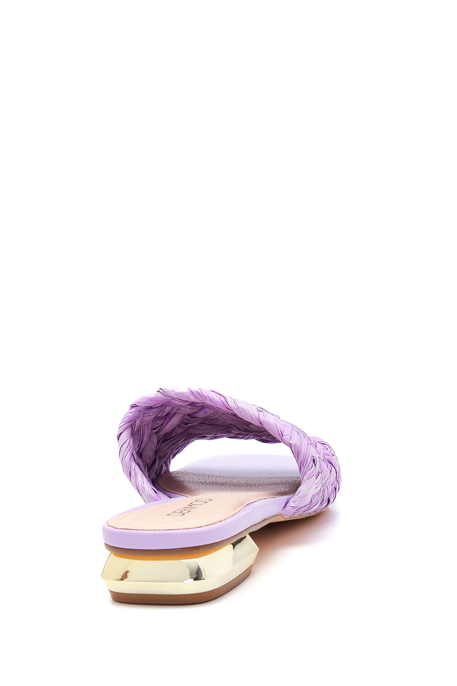 Women's Purple Straw Flat Slippers