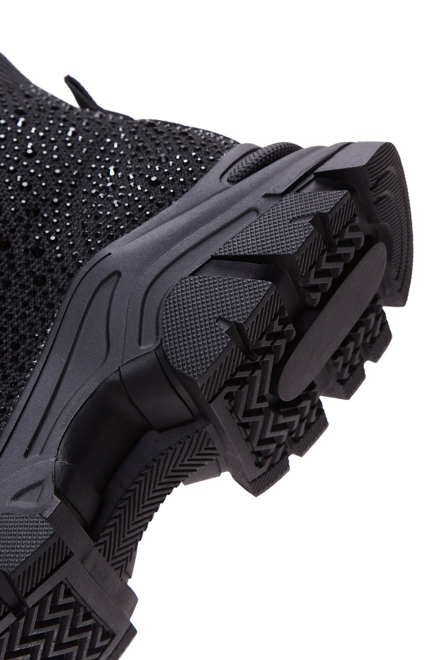 Women's Black Stone Thick Sole High Top Sneaker