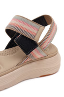 Women's Beige Strapped Thick-Soled Fabric Comfort Sandals | Derimod