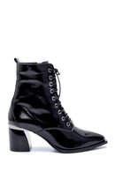 Women's Leather Patent Leather Heeled Boots | Derimod