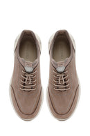 Men's Mink Lace-Up Nubuck Leather Sneaker | Derimod