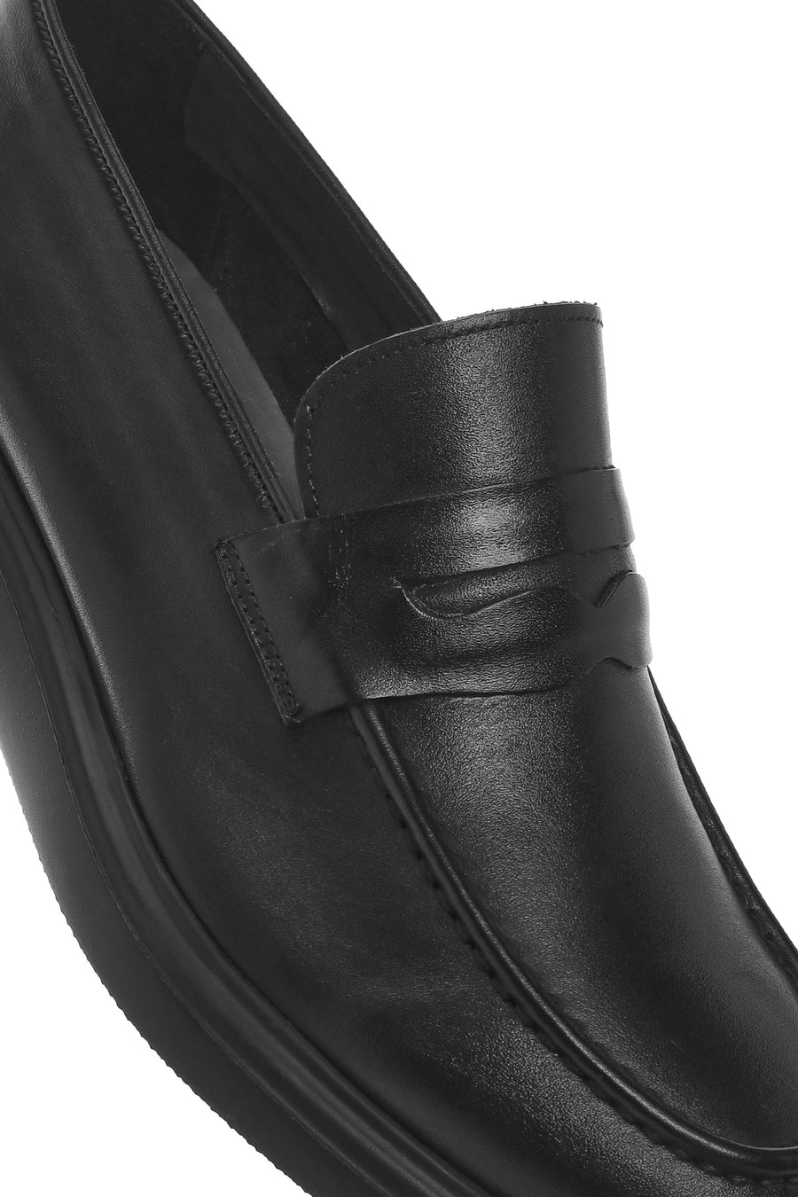 Men's Black Leather Casual Loafer