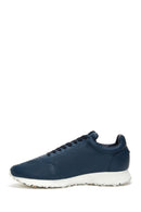 Men's Navy Blue Leather Sneaker | Derimod