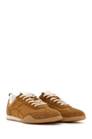 Women's Tan Lace-up Leather Sneaker | Derimod