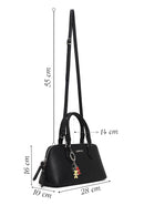 Woman Black Long-Strap Charm Shoulder Bag | Derimod
