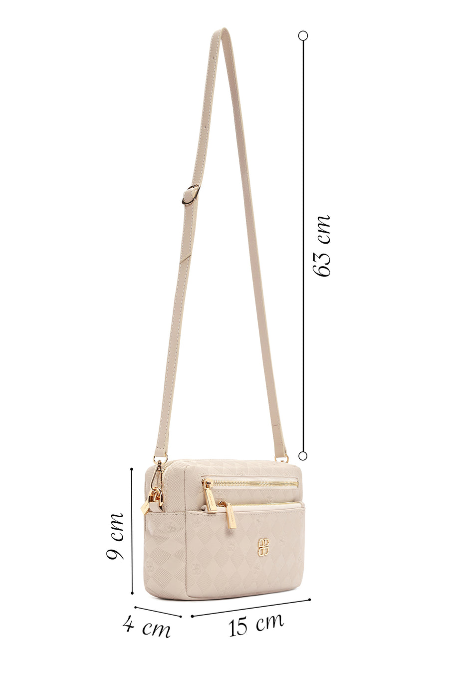 Women's Cream Long Strap Crossbody Bag