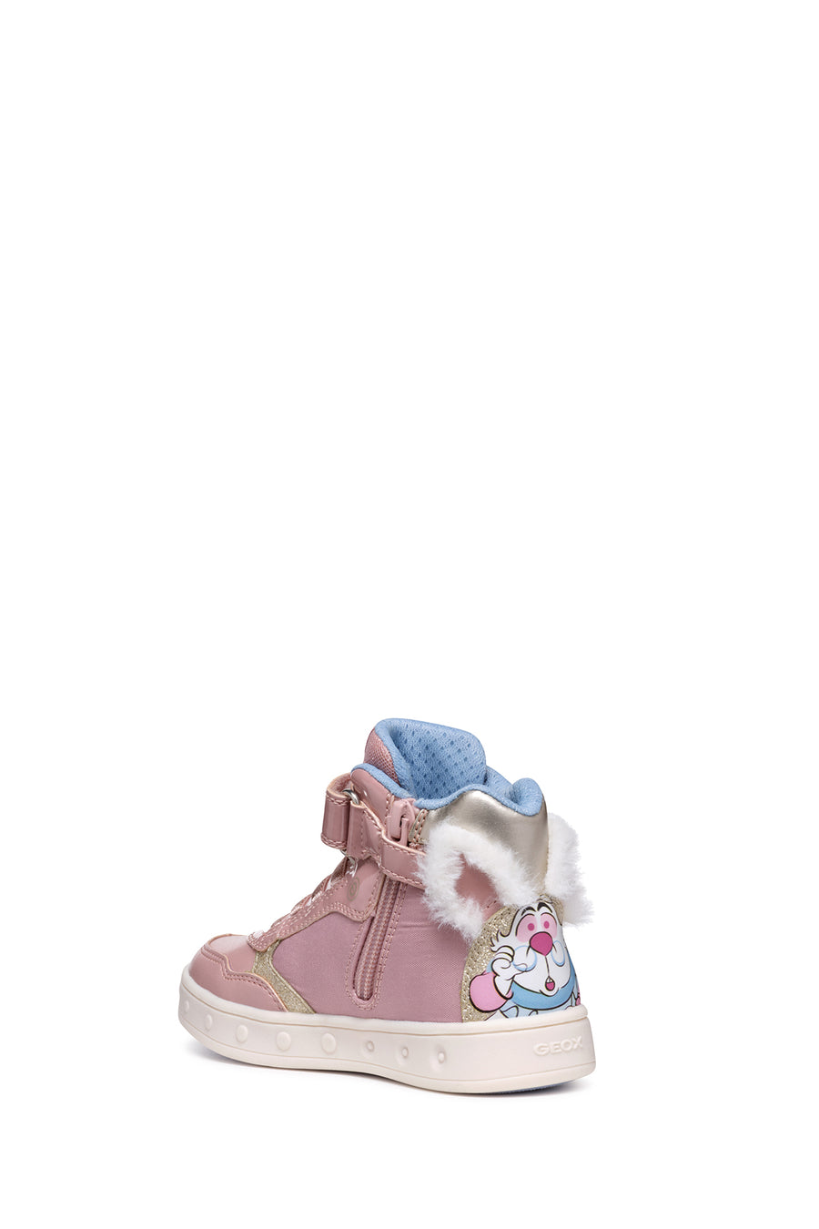 Geox Girl Pink Skylin Banded Patterned Ankle Sneaker
