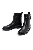 Women's Black Zippered Leather Boots | Derimod