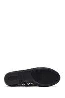 Women's Black Jelly Ballet Flats with Rhinestones | Derimod