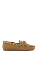 Women's Beige Suede Leather Loafer | Derimod