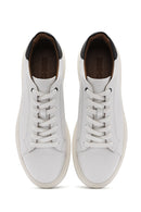 Men's White Lace-up Leather Sneaker | Derimod