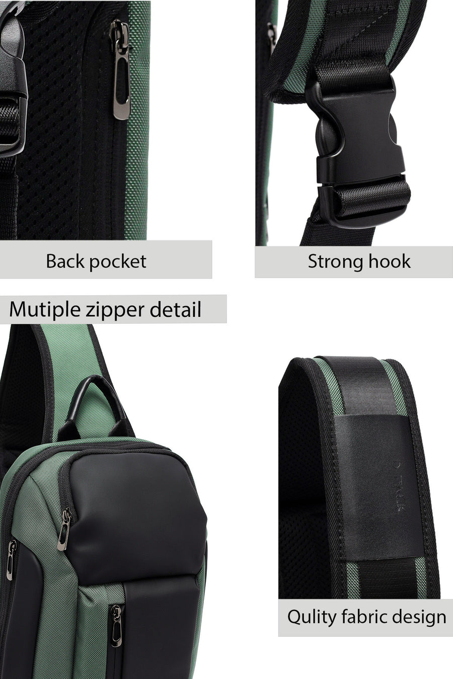 D-Pack Men's Green Crossbody Bag