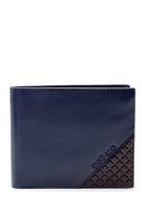 Men's Navy Blue Leather Wallet | Derimod