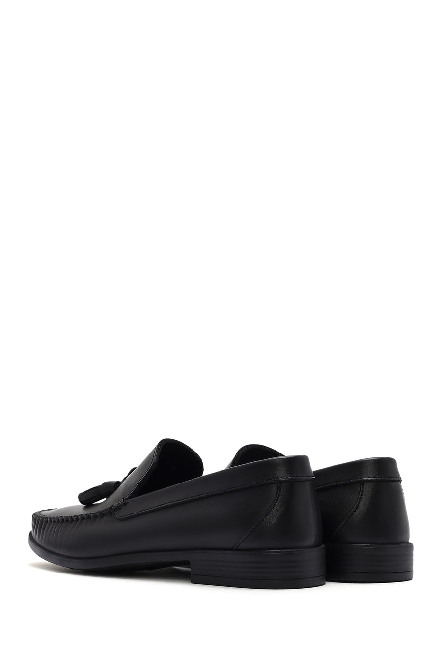 Men's Black Tasseled Leather Casual Loafer