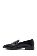 Kadın Siyah Tokalı Deri Maskülen Loafer | Derimod