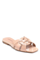 Women's Leather Patent Leather Slippers | Derimod
