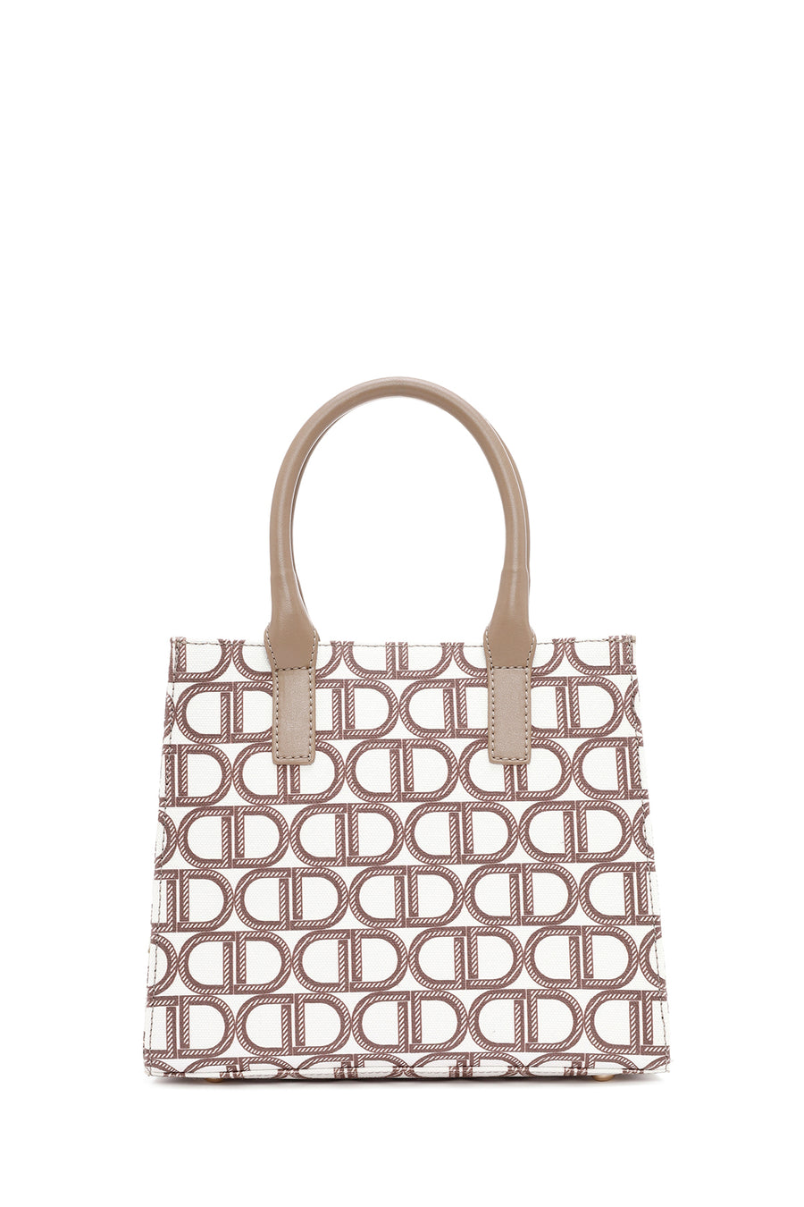 Women's Beige Long Strap Fabric Monogram Patterned Shoulder Bag