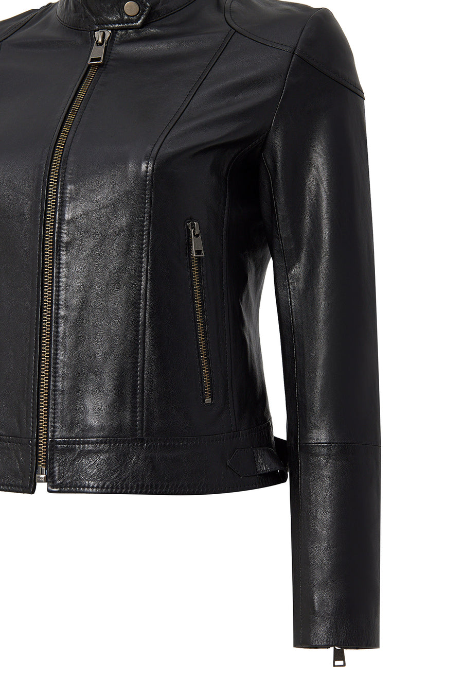 Prima Women's Black Short Leather Jacket