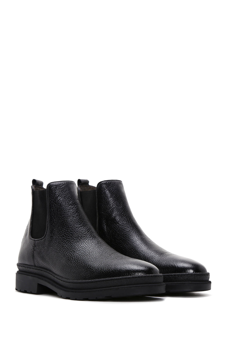 Male Black Leather Casual Chelsea Boots