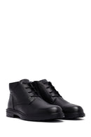Male Black Zip Closure Leather Boots | Derimod