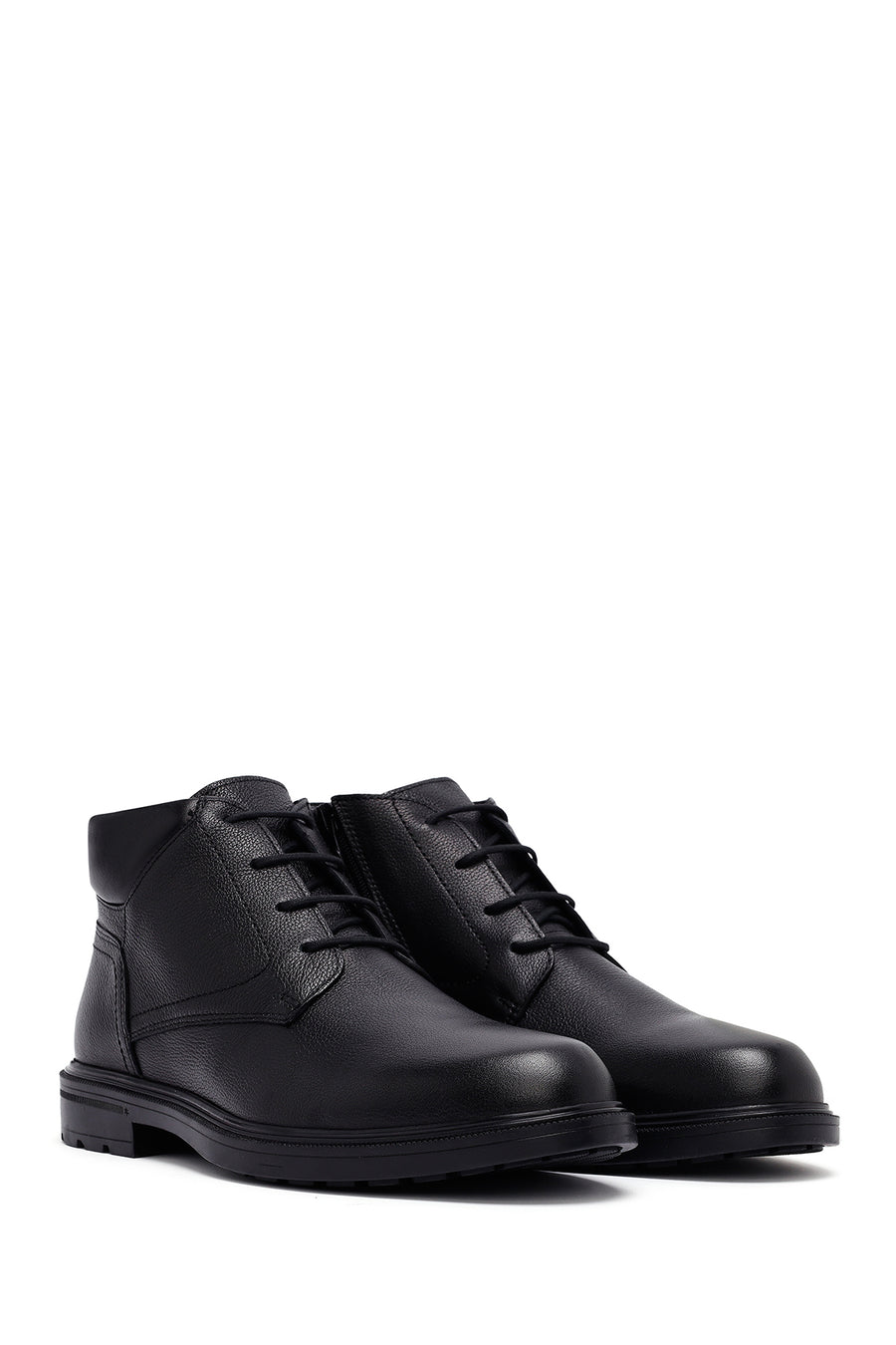 Male Black Zip Closure Leather Boots