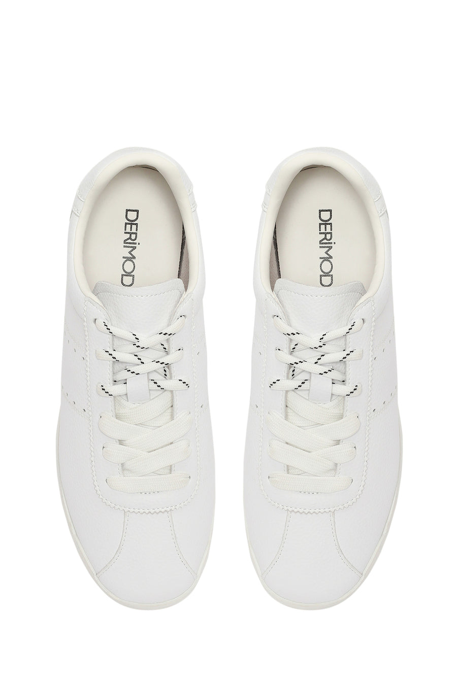 Women's White Lace-Up Leather Sneaker