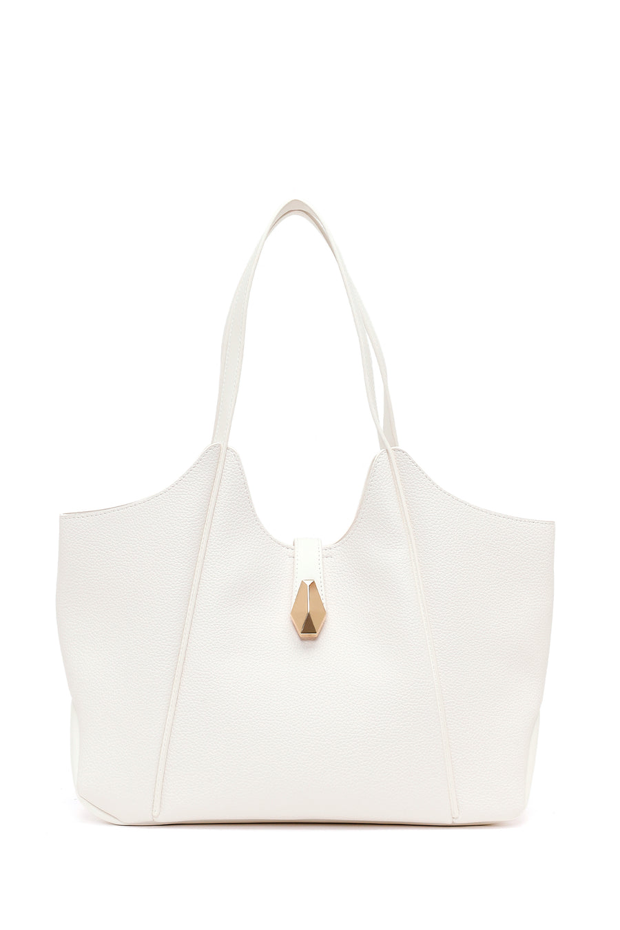 Woman White Long-Strap Shoulder Bag