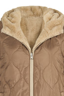 Tahoe Woman Mink Reversible Hooded Oversize Teddy Coats | Derimod