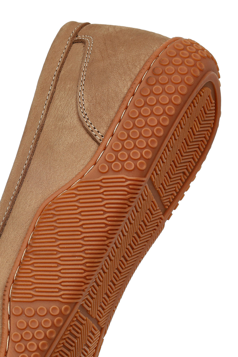 Men's Beige Chunky Sole Nubuck Leather Loafer