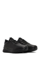 Kadın Siyah Bağcıklı Deri Sneaker | Derimod