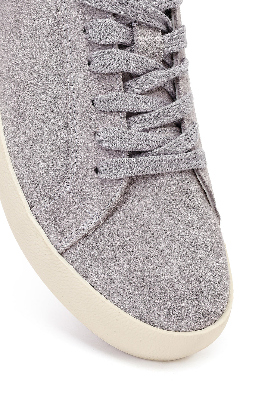 Kadın Gri Bağcıklı Süet Deri Sneaker