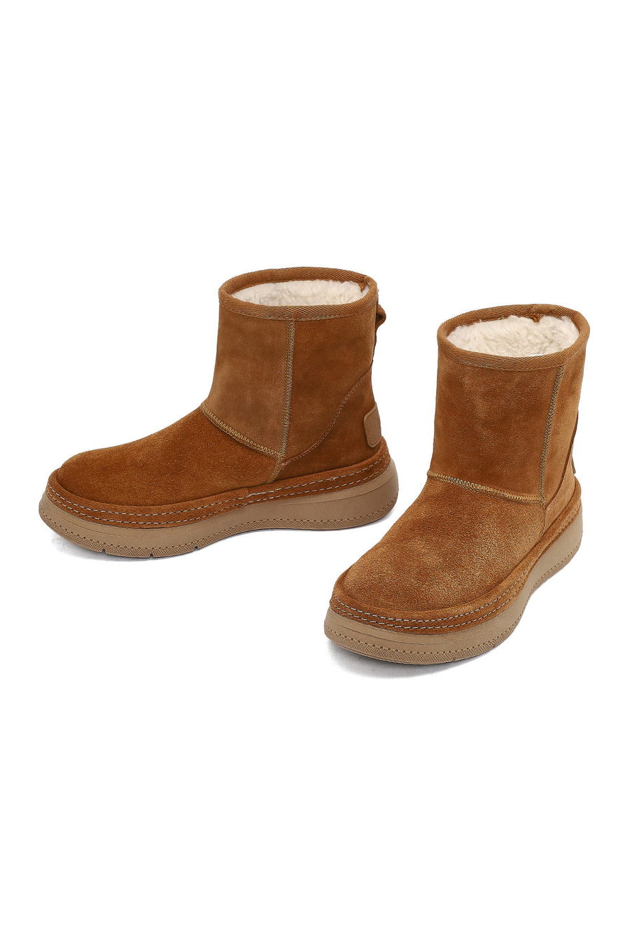 Women's Tan Suede Leather Teddy Boot